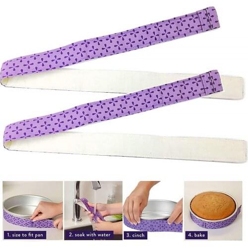 2/4Pcs Bake Even Strip,Cake Pan Dampen Strips,Super Absorbent Thick Cotton,Cake Strips for Baking,Cake Pan Strips