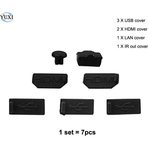 YuXi 7pcs/set USB HDMI Dust Plug Cover for Xbox One X Gaming Console Dust Proof Cap Kits