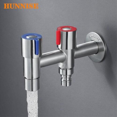 Washing Machine Faucet Double Function Washing Machine Mixer Tap SUS Stainless Steel Garden Bibcock Brushed Cold Mixer Faucets