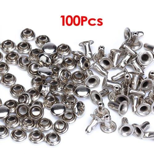 TFBC 100 Sets 6mm Round Iron Rivets Rapid Studs for Riveting, Decorating