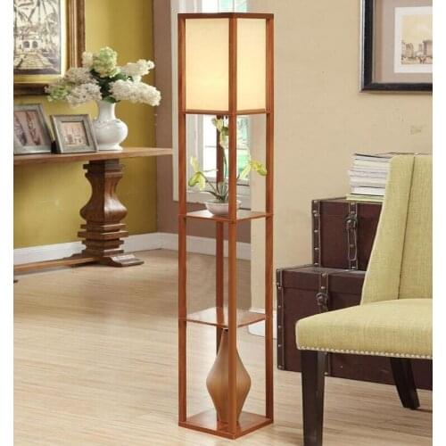 Chinese Style Floor Lamp Lamparas De Pie Vertical Wooden Floor Light For Living Room Standing Lamp Indoor Lighting