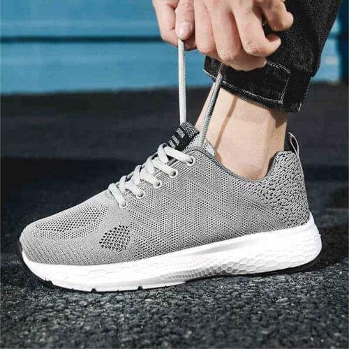 Light Low Top Non-Leather Casual Shoes Men Shoe High Quality Fly Weaving Popular Breathable Flats Soft Outdoor Lace Up Mens