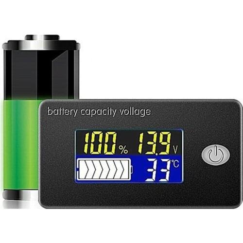 Univerisal Battery Capacity Indicator 12V 24V Li-ion Lifepo4 Lead acid Battery Monitor with temperature