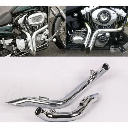 1.75" Motorcycle Steel Drag Pipe Exhaust For Harley Softail Sportster 883 1200 Custom Forword Control Dyna Touring Electra Glide