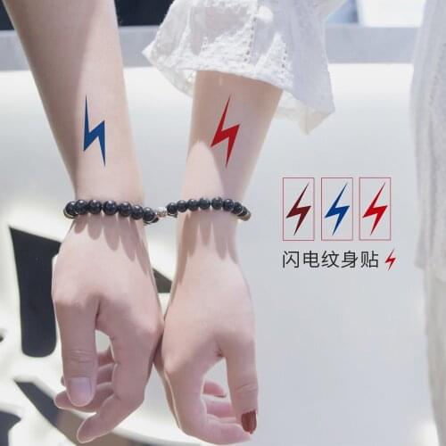 1pc Lightning Waterproof Temporary Tattoos for Men Women Arm Body Wrist Art Flash Fake Tatto Stickers Cool Decals Lover Tatoos