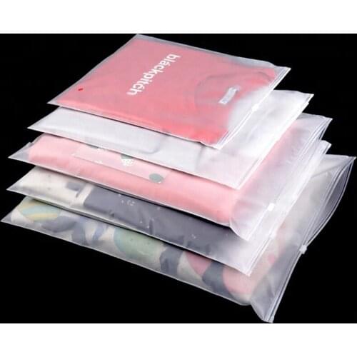 2PCSTop Matte Clear Plastic Storage Bag Travel Bags Zip Lock Valve Slide Seal underwear Package storage Reclosable Pouch Bags