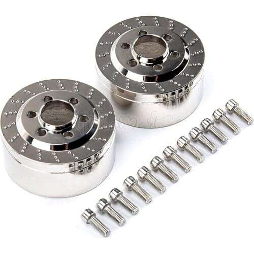 2PCS Silver Anodized Brake Disc Weights for 1.9 2.2 inch Wheel TRX4 TRX6 Axial SCX10 90046 AXI03007