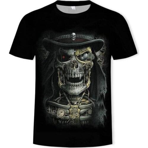 2021 Brand Skull T shirt Men Hot New Popul shirt Green Funny Bull Head Rock Dragon Streetwear Anime Japan Mens Clothing