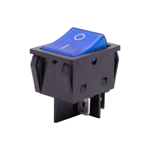 5Pcs Blue Button Rocker Switch 25A(MAX 250V) LED Dot Light Car Boat Round Rocker ON/OFF SPST Switch 4 Pins Toggle