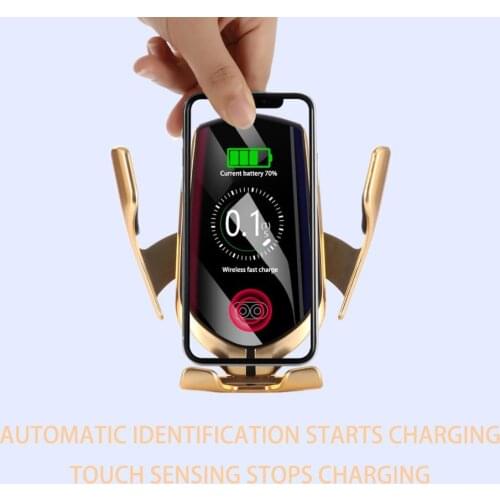 R1 Automatic Clamping 10W Car Wireless Charger For iPhone Xs Huawei LG Infrared Induction Qi Wireless Charger Car Phone Holder