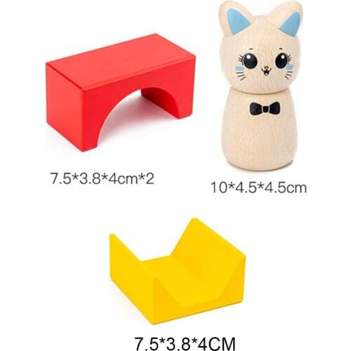 Wooden Blocks Rabbit Magic Box Wooden Geometric Animals Building Blocks Desktop Game Kids Toy Developing intelligence Hobbies