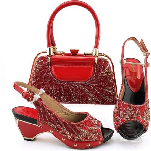 Doershow top selling African beautiful Designer Shoes And Bag Set To Match Italian Party Shoes With Matching Bags Set !HUY1-20