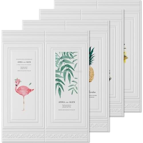 Home Decoration 3D PVC Cartoon Wall Stickers Solid Color Wallpaper Country Effect Self-adhesive Bathroom Kitchen Stickers