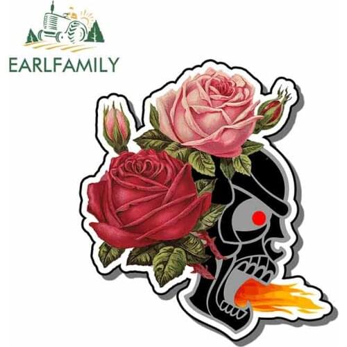EARLFAMILY 13cm x 11.8cm For Skull Fashion Decal Digitally Printed Car Repair Sticker Bumper Decoration Car Truck Pinup