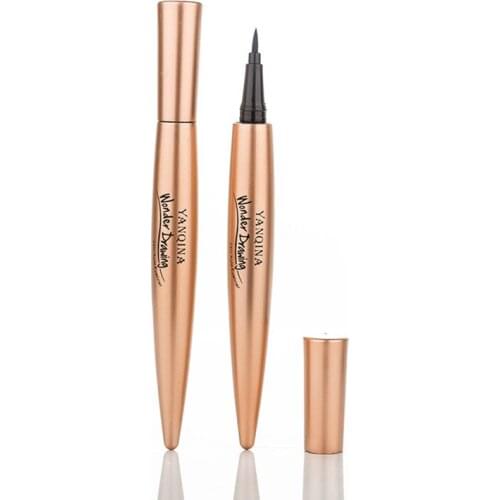 Cross Border Hot Selling yan qi na/yanqina 8656 Quick-Drying Waterproof Not Smudge Liquid Eyeliner 24H Golden Stem