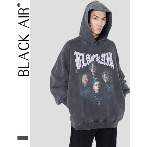 BLACKAIR character graphic fashion hoodie men hip hop rap sweatshirt harajuku streetwear men hoodies vintage sweatshirt WY01