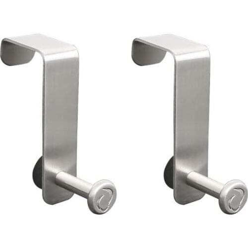 Awooden Single over the Cabinet Door Hook Stainless Steel S Hook Modern Movable for Bath Shower Towel Kitchen Towel-2 or 4 packs