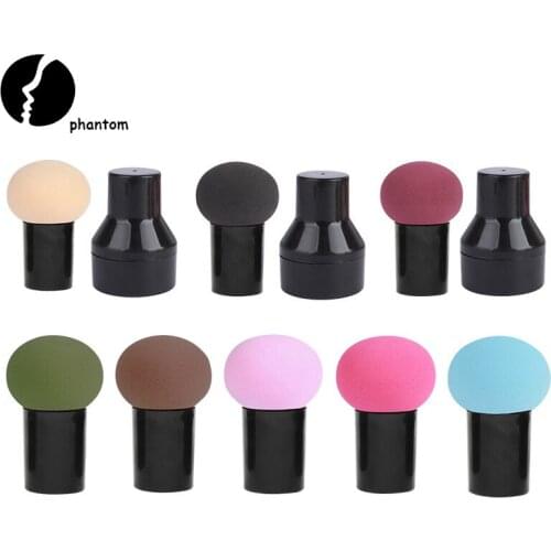 Cute Mushroom Shape Makeup Puff Foundation Powder Liquid Cream Sponge Smooth Cosmetic Puff Sponge Beauty Tools Gifts with holder