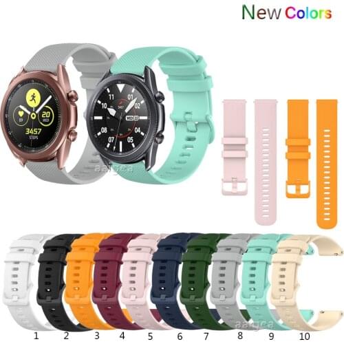 Colorful Soft Silicone Watch Strap Band For Samsung Galaxy Watch3 41mm 45mm Replacement band for strap 20mm 22mm