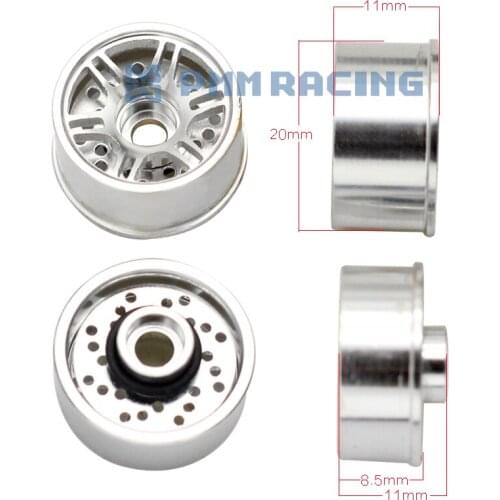 CNC Aluminum Alloy Six Spoke Silver Wheel Set for Kyosho 1/28 MINI-Z Car