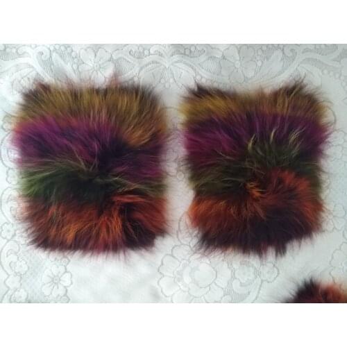New arrival lady natural raccoon pocket decoration fur garment accessory colorful parka