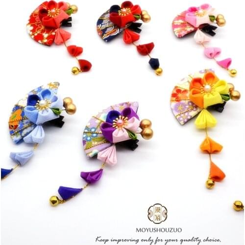 Original design Japanese kimono headwear hand made Fan hair clip kimono headdress props Multi-color optional A