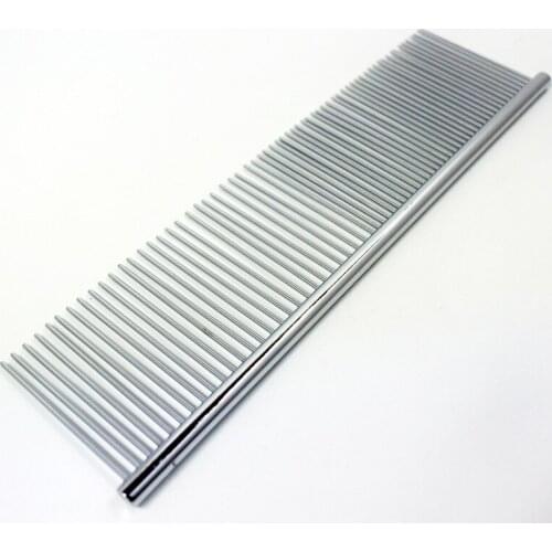 Foam case hardcover pet comb metal row comb dense teeth electroplated cat and dog beauty comb Teddy gold hair products