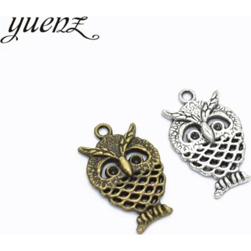 YuenZ 10pcs Antique Owl Charms pendant fit DIY bracelet necklace jewelry Making 24*15mm D167