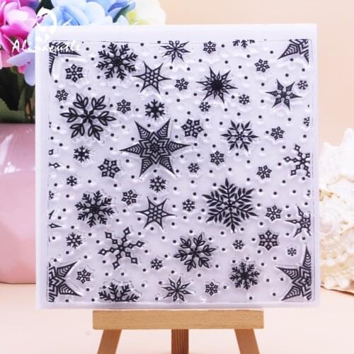 Alinacutle CLEAR STAMPS Snowflakes Falling Background Scrapbooking Card Album Paper Craft Rubber Transparent Silicon Clear Stamp