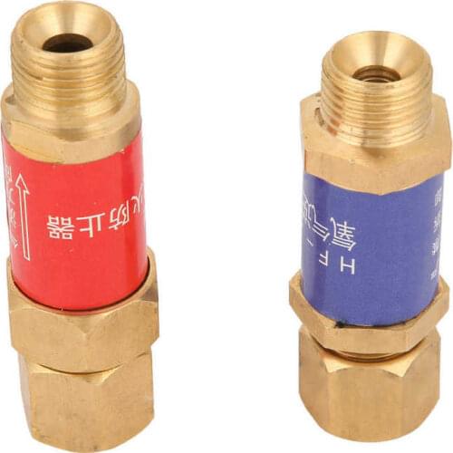 Ball Valve 1 Pair Oxygen Acetylene Check Valve Flashback Arrestor Flame Buster Manual Flush Valve