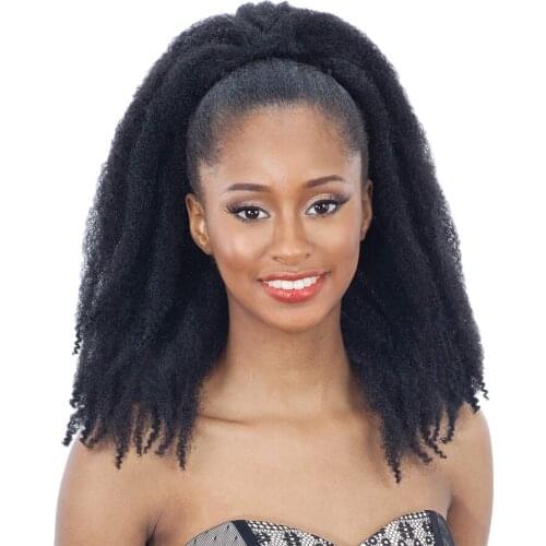 Hairpiece Hair Afro Puff Drawstring Curly Ponytail Hair Extension False Marley Kinky Chignon Ponytails Pieces for Black Women