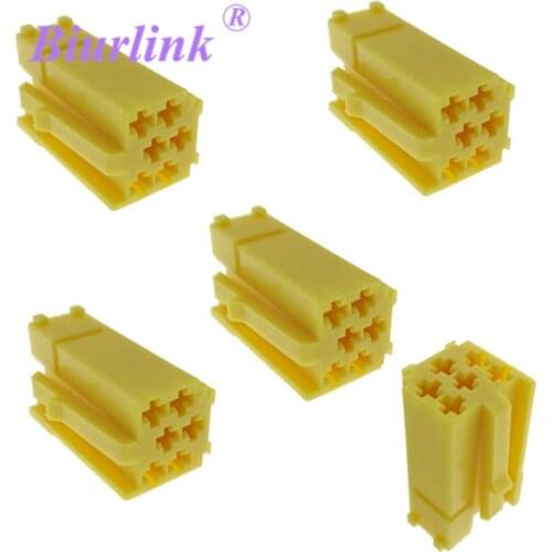Biurlink 20Pcs Aux Cable Connectors Radio Harness Wire Mini ISO 6-Pin Port for VW for Audi for Fiat