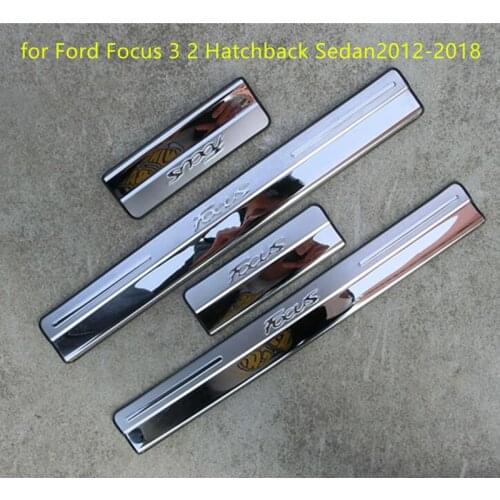 Car styling for Ford Focus 3 2 Hatchback Sedan 2012-2018 High-quality Stainless Steel Door Sill Scuff Plate Trim