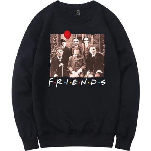 Spooky Halloween Horror Team Joker Jason Scary Movies Costume Hoodie Men Women Sweatshirt Winter Thicken Keep Warm Pullovers