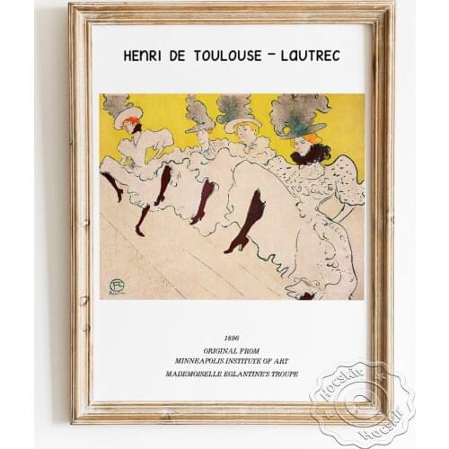 Henri De Toulouse Lautrec Exhibition Museum Poster, La Troupe De Mademoiselle Eglantine Art Prints, Vintage Wall Decor Picture