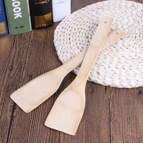 High Quality Kitchen Tools Utensils Non Stick Handle Bamboo Wood Spatula Professional Cooking Shovel Accessories