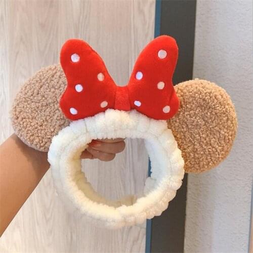 Wash hair clip hair ribbon fashion bow headband.girl cute coral velvet animal ears crown kawaii hair accessories hair ties