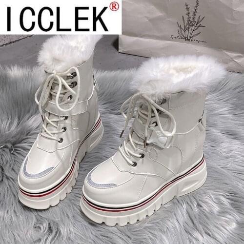 Winter Leather Women Boots High Quality Plush Warm Couple Snow Boots Comfortable Women Ankle Boots Outdoor Waterproof Sneakers