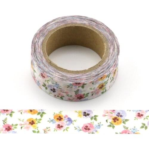 1pc Beautiful Elegant floral Decorative Washi Tapes Paper DIY Scrapbooking Adhesive Masking Tapes 10m School Office Supply