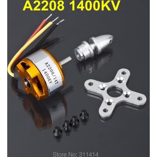 1piece XXD A2208 KV1400 1400KV 14T RC Brushless Motor RC Spare Parts Firepower For Airplane Aircraft + Free Shipping