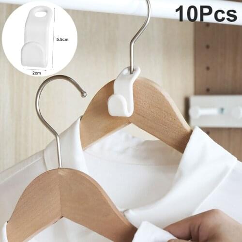 10PCS Hanger Hooks Multifunctional Wardrobe Space Saving Hanger Hook Coat Rack Plastic Closet Stack