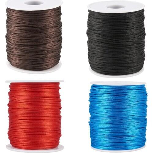 100m/roll 1.5mm Polyester Cord Lanyard Rope Braided String Strap for Jewelry Making DIY Bracelet Necklace Findings