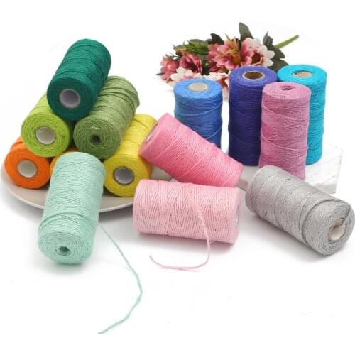 100meters Natural Hemp Rope Burlap Hessian Jute Twine Cord Party Wedding Gift Wrapping Cords Thread DIY Scrapbooking Craft Decor