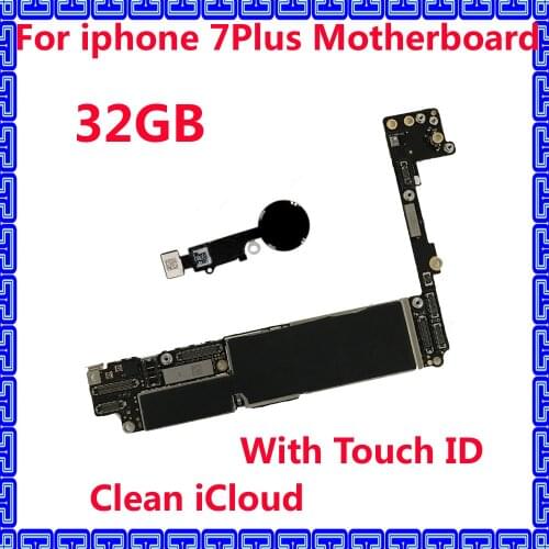 100% Working motherboard unlocked mainboard with / NO Touch ID for iphone 7Plus 7 Plus 32GB 128GB 256GB IOS System Logic board