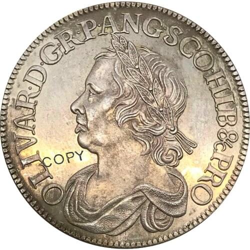 1658 United Kingdom 1/2 Crown Cromwell Crown Cupronickel Plated Silver Collectibles Copy Coin