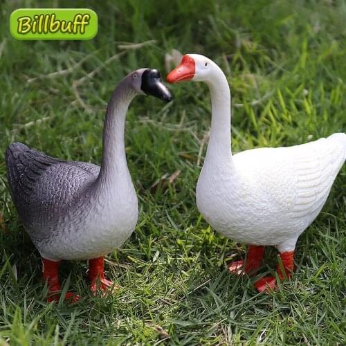 2021 Simulation Farm Animal Plastic Action Model White Swan Baby Figures Collection Educational Toys for Children Ornaments Gift