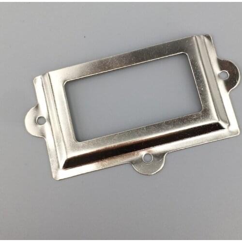 4.8"x2.8"(122x72mm) Silver Large Tag Card Holders Drawer Door Label Frame Holder 10PCS