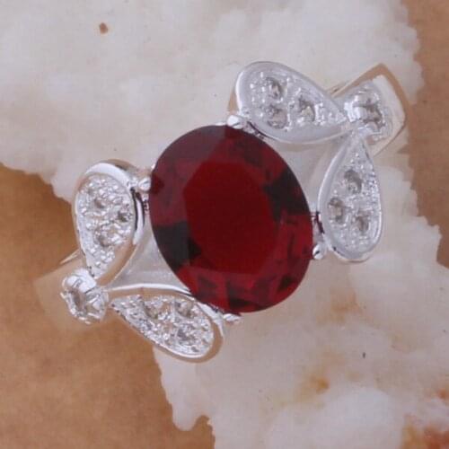 AR424 Fashion Jewelry Silver Color Gifts Popular Rings For Women So Special Dark Red Stone /arzajjga Birajzya