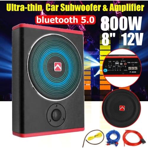 800W 8 inch Car Audio Subwoofers Digital Amplifier Car Audio Power Amplifier Powerful Bass Subwoofers Audio Amp With BlueTooth