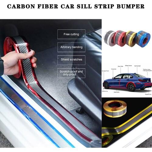 CARPRIE Car Crash Stickers Car Sticker Carbon Fiber Rubber DIY Door Sill Protector Edge Guard Strip 7CM*1M Anti-collision Strip